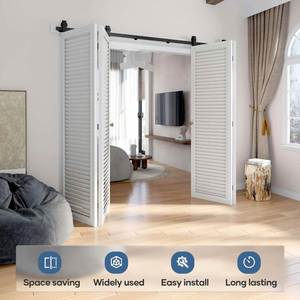 WEKIS Kit de Herrajes Modernos para Puertas Plegables Dobles de Exterior, Nuevo Diseño, Ruedas Plegables de Vidrio para Dormitorio y Cocina - Product Image 3