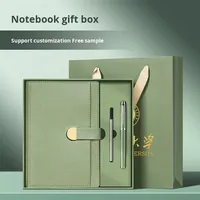 Nouveau carnet de notes de réunion de bureau simple A5, couverture en simili cuir, logo personnalisable, coffret cadeau souvenir