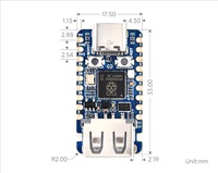 Carte de développement USB Waveshare RP2350A, microcontrôleur double cœur et double architecture