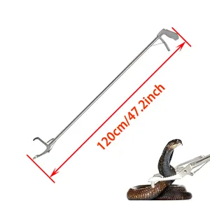 Repti Zoo Portable Mini Snake Hook Collapsible Stainless Steel Snake Tongs and Snake & Reptile Hook Retractable Catching Snake Handling Tool