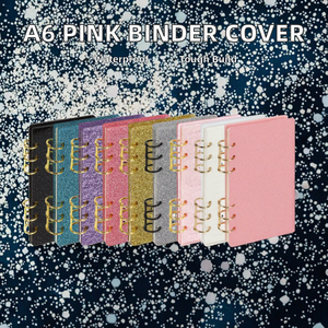 A6 clair paillettes rose acrylique planificateur Budget classeur couverture pour ordinateur portable avec anneau en métal or <span class=keywords><strong>argent</strong></span> étanche Durable produit de classement - Product Image 2