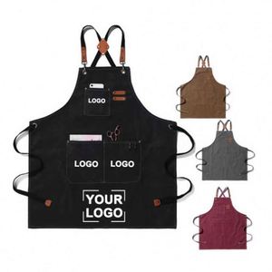 Custom Waterproof Oil-proof 100% Cotton Canvas Cooking <b>Kitchen</b> <b>Aprons</b> for Men - Product Image 1