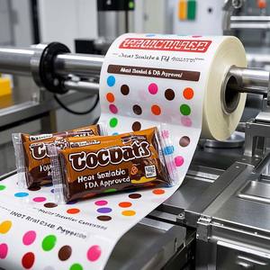 Rouleau de film plastique de qualité alimentaire imprimé au design personnalisé pour l'emballage de bonbons, de collations Film de stratification thermoscellable en vrac vente en gros - Product Image 2