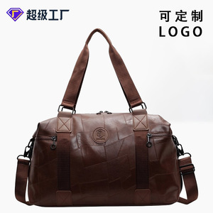 New <b>Soft</b> <b>Leather</b> Duffel <b>Bag</b> 20-35L Lightweight Portable Travel Fitness <b>Bag</b> With Wet Dry Separation Unisex White Black Pink Brown - Product Image 5