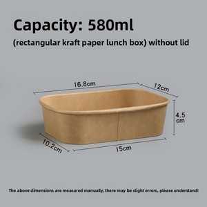 Lò vi ba dùng một lần giấy kraft hình chữ nhật Hộp Ăn Trưa không thấm nước cho bữa ăn nhẹ salad trái cây mì Sushi - Product Image 6