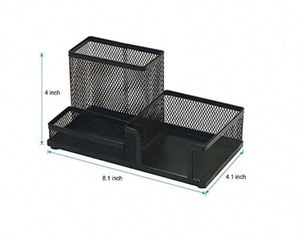 Mesh <b>Pen</b> Pencil Holder Note Holders Desk Organizer 3 Compartment Wire Desktop <b>Pen</b> Pencil Cup Caddy Office Supplies Accessories - Product Image 5