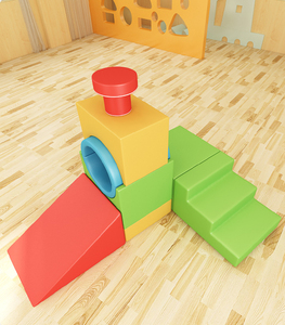Equipo de escalada arco iris de juego suave comercial, puente de arcoíris de juego suave para niños - Product Image 2