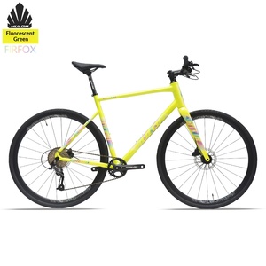 Vélo de route HULDABIKE Huludah Fire Fox en alliage d'aluminium avec guidon plat, 9 vitesses, freins à disque doubles, fourche à ressort hydraulique, câblage interne - Product Image 2