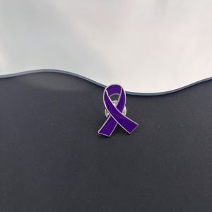 Broche de lazo de metal esmaltado de fabricación industrial para la concienciación sobre el cáncer de mama, en colores rosa, rojo, morado, azul, verde, naranja y amarillo - Product Image 3