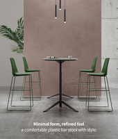 Bureau Maison Cuisine café Bar Chaise En Plastique Shell Sans Bras Cadre En Métal Dossier Repose-pieds Rembourrage Siège Rembourré Tabourets De Bar Chaises