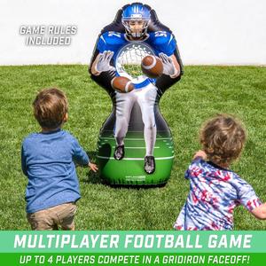 Inflatable Football Target Toss Game, Life-Sized Receiver Practice <b>Dummy</b> with 2 Balls & Pump, Outdoor Backyard Throwing Toy - Product Image 6