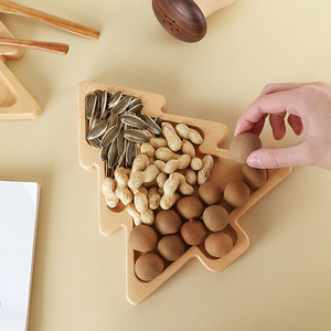 Plateau en bois simple, assiette créative en forme de sapin de Noël, assiette à goûter pour enfants en bois de hêtre, assiette à fruits et sushis, assiette à dessert - Product Image 3