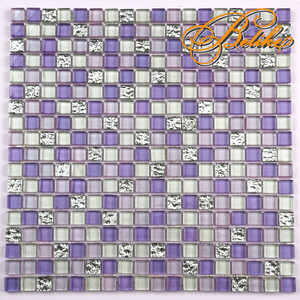 Mosaïques élégantes et modernes en verre violet pour la décoration intérieure Carreaux muraux pour hôtel Back Splash Mediterranean for Bathroom Kitchen - Product Image 2