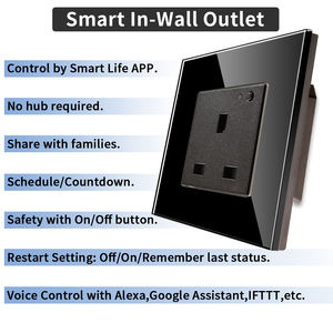 Bingoelec Smart Home presa elettrica Wireless pannello in vetro 16A UK piccolo pulsante a parete presa di corrente WiFi - Product Image 5