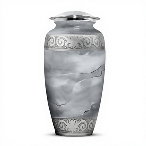 Cremation <b>Urn</b> Ashes Adult Male-<b>Large</b> Handcrafted Metal Funeral <b>Urn</b> with Secure Lid Velvet Bag & Presentation Box - Product Image 2