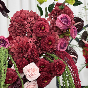 <span class=keywords><strong>Arreglos</strong></span> Florales Artificiales de Color Rojo Intenso, Ideales <span class=keywords><strong>para</strong></span> Fondos de Ceremonias de Boda y Decoraciones de Bienvenida - Product Image 3