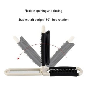 Peigne pliant mini en gros avec miroir 2-en-1, peigne de massage antistatique pour <span class=keywords><strong>salon</strong></span>, voyage, extérieur, peigne à cheveux portable - Product Image 6