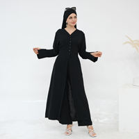 Yibaoli Fabricant 5 Couleurs Jazz Crêpe Musulman Dubaï Turquie Style Femmes Modeste Abaya 2 Pièces Pantalon Ensemble pour Femmes