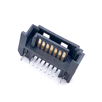 Conector SATA Soulin de 7 Pines, Semi-cerrado, de 90 Grados, PC2.5 LCP, Semi-enchapado en Oro, 1U, Interfaz de Conector SATA, PCB de Latón Macho