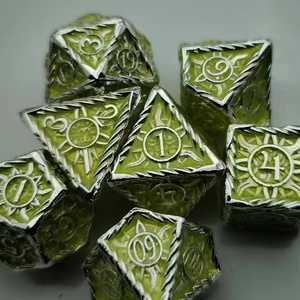 <span class=keywords><strong>Dés</strong></span> en métal polyédriques moulés, lot de 7, accessoire de jeu de rôle D&D, style creux, en alliage de zinc, marque Dingo pour adultes - Product Image 3