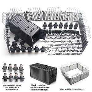 Blocs de construction transfrontaliers : Polices spéciales de <span class=keywords><strong>la</strong></span> Prison Noire, figurines militaires, voiture blindée de <span class=keywords><strong>police</strong></span> anti-explosion, évasion de <span class=keywords><strong>la</strong></span> zone noire - Product Image 6