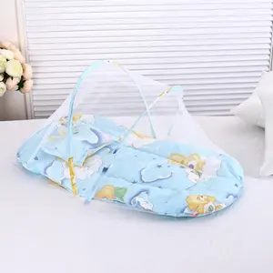 Retractable folding baby bed mosquito nets tent for babies cheap sleeping mosquito net with pillow and cushion