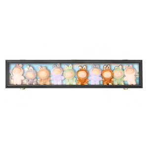 2025 New Trend Wholesale MDF Wooden Long Transparent Labubu Display Case Dustproof Shadow Box for Popmart Multi-Figure Storage - Product Image 2