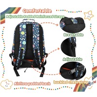Sac à dos pour ordinateur portable de grande capacité pour étudiants, cartable résistant à l'eau avec motifs mignons, sac d'école avec boîte à lunch cachée pour filles