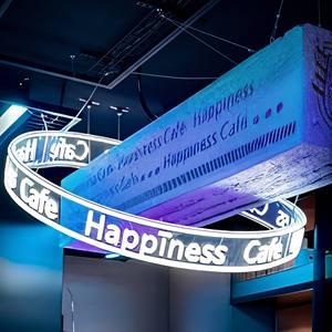 Enseigne néon <span class=keywords><strong>LED</strong></span> <span class=keywords><strong>circulaire</strong></span> personnalisée alimentée par transformateur – Lumière de logo suspendue en acrylique pour bar, restaurant, magasin, publicité commerciale - Product Image 6
