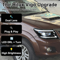 Phares Avant LED pour Hilux Vigo 2012-2015 Plug and Play Double Lentille DRL Phares Clignotants Accessoires