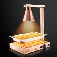 GEHONG Lampe chauffante rectangulaire de luxe en acier inoxydable doré à chauffage électrique, grande capacité, pour buffet, automatique