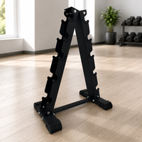 Support de rangement autoportant pour haltères en acier, 10 paires, avec revêtement en caoutchouc, idéal pour l'entraînement en salle de sport – Vente directe usine