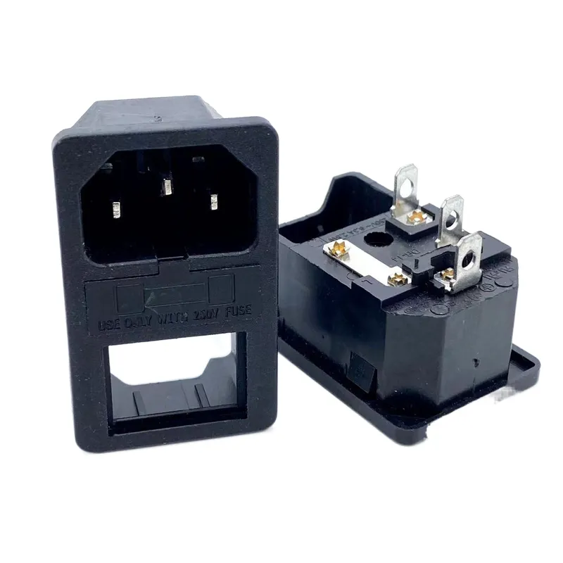 Rocker Switch Fuse Holder IEC320 2 to 1 C14 Inlet Power Socket AC 250V 10A 15A UL CCC VDE certification