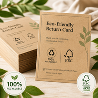 Tarjetas de Agradecimiento Ecológicas de Papel Kraft, Impresas con Instrucciones de Devolución, Reciclables y Sostenibles, para Pequeñas Empresas, Venta al Por Mayor