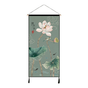 Pittura decorativa moderna del fiore di loto dipinto della parete del laghetto di loto stile cinese - Product Image 6