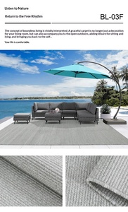 <span class=keywords><strong>Tapis</strong></span> d'extérieur en polypropylène tissé, résistant aux taches, facile à nettoyer, de qualité supérieure, pour la piscine, le jardin, le camping, les pique-niques - Product Image 6