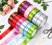 Ruban imprimé Joyeux Anniversaire en polyester floral de luxe avec estampage doré, satin recyclé écologique, emballage cadeau élégant, vente en gros
