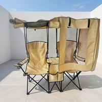 Fauteuil de camping double portable avec auvent pour adultes, idéal pour pique-nique, barbecue et plage