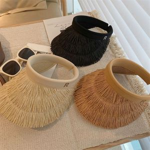 2023 nueva Boutique sombrero de paja de visera superior vacío verano mujeres niñas sombrilla Simple gorra de protección <span class=keywords><strong>solar</strong></span> <span class=keywords><strong>para</strong></span> viajes - Product Image 2