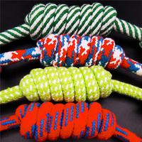 Jouet interactif à mâcher pour chien en corde de coton, durable, coloré, motif dessin animé, nœud unique, pour la dentition, vente en gros, pas cher, personnalisé