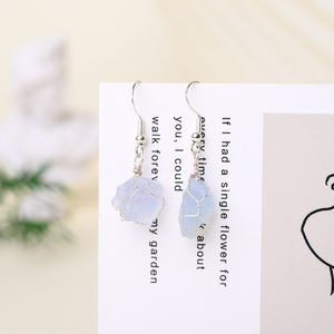 Bijoux en cristal brut de haute qualité, artisanat artisanal, boucles d'oreilles en pierres précieuses naturelles pour femmes - Product Image 4