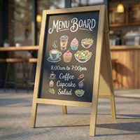 Papan Tulis Berbingkai 40"x20" Ekstra Besar, Papan Tulis Dua Sisi, Area Tulis Luas, Mudah Dipindahkan dan Dipasang