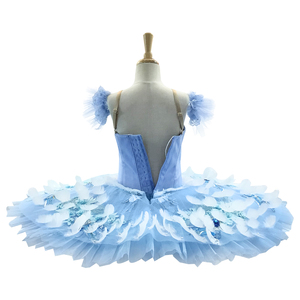 T0202 Tutú de Ballet Profesional Azul Pájaro, Disfraces de Bailarina, Tutú de Danza Clásica para Solista - Product Image 5