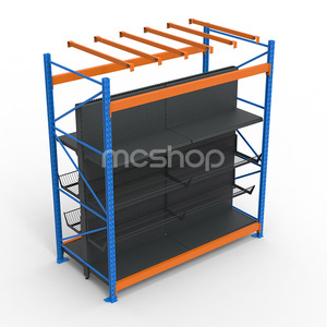 Siêu thị Gondola hiển thị kệ kim loại siêu thị giá nặng hai mặt tích hợp giá kệ - Product Image 4