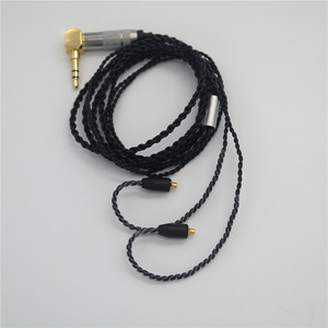 Cable para auriculares MMCX plateado y chapado en cobre, 120 cm, conector en ángulo de 3,5 mm, negro, para dispositivos de audio digital - Product Image 1
