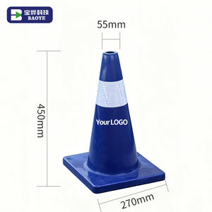 Baoye متعدد الألوان مخصص مطبوع 45 مربع من كلوريد البولي فينيل عاكس مخروط للسلامة المرورية لتحذير وتوجيه أعمال الطرق - Product Image 2