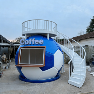 Puesto de Café Creativo con Forma de Balón de Fútbol - Carrito de Venta Ambulante con Escalera para Negocios de Café/Comida - Product Image 6