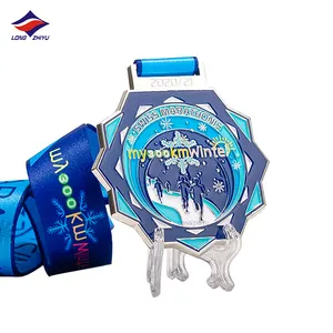 Longzhiyu Tùy Chỉnh Thụy Sĩ Marathon Chạy Huy Chương Nhà Máy Bán Buôn 3D Marathon Finisher Kim Loại Thể Thao Đua Huy Chương Với Ribbon