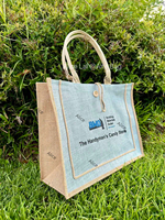 Mode écologique Impression de logo personnalisé Sac à main en lin pour femme Poignée de voyage réutilisable Cadeau Produit à provisions Sac en jute