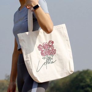 Bolsa de Compras de Lona de Algodón Ecológica Bordada al por Mayor con Bolsillo Interior y Logotipo Personalizado - Product Image 4